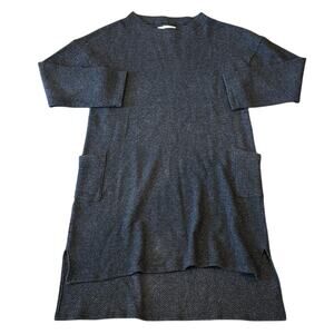 V Room Women's Hi Lo Sweater Midi Dress Charcoal Gray Size L